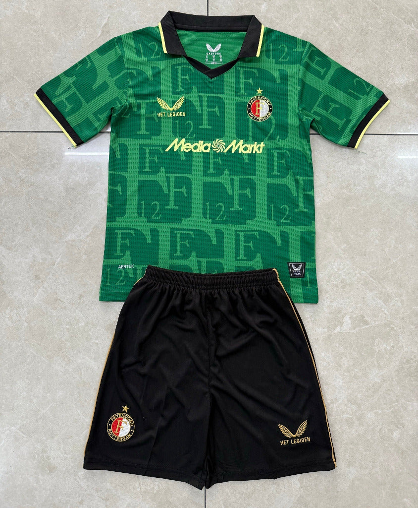 Feyenoord 25/26 Green 4rd Kids Jersey Set