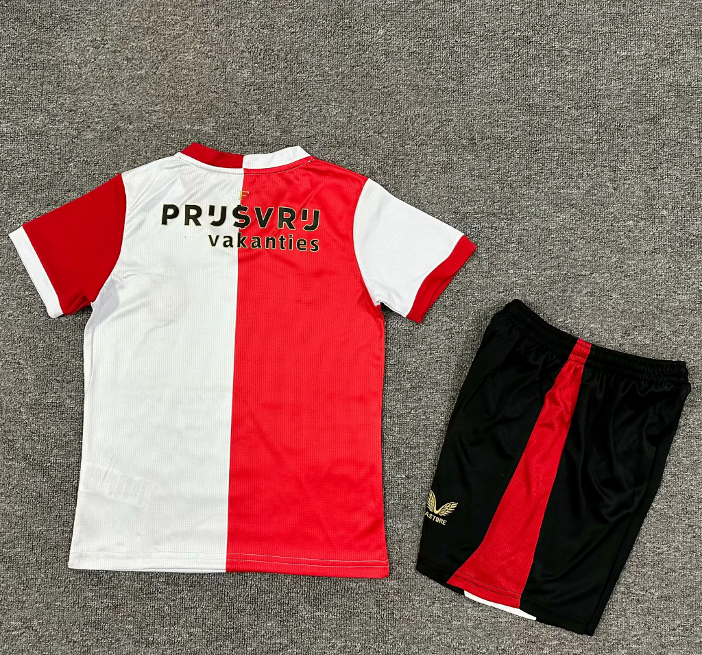 Feyenoord 25/26 Red/White Home Kids Jersey Set