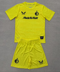 Feyenoord 25/26 Yellow Goalkeeper Kids Jersey Set