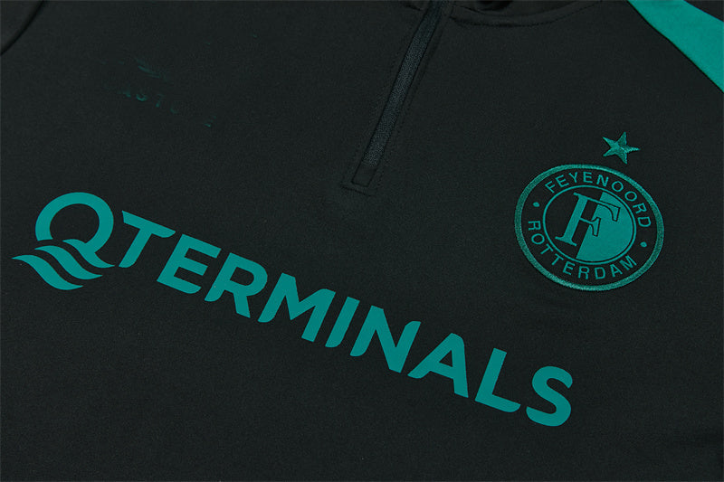 Feyenoord 26/27 Black and Green Training Tracksuit Set