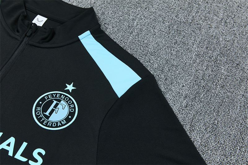 Feyenoord 26/27 Black with Light Blue Training Tracksuit Set