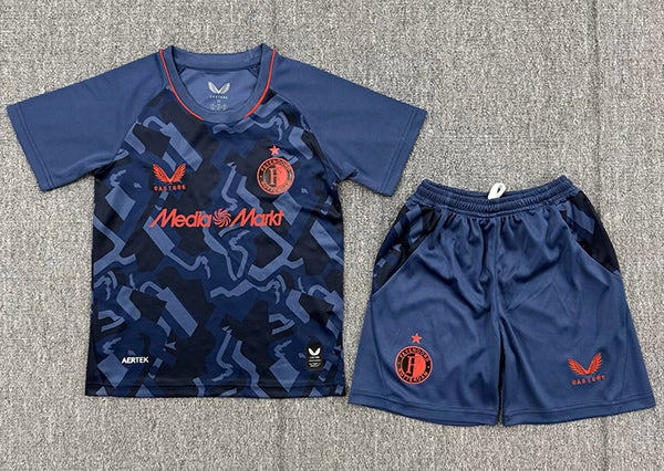 Feyenoord 26/27 Blue Graphic/Orange Third Kids Jersey Set