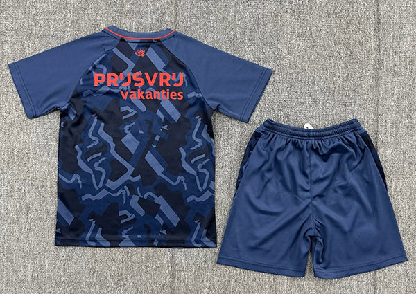 Feyenoord 26/27 Blue Graphic/Orange Third Kids Jersey Set