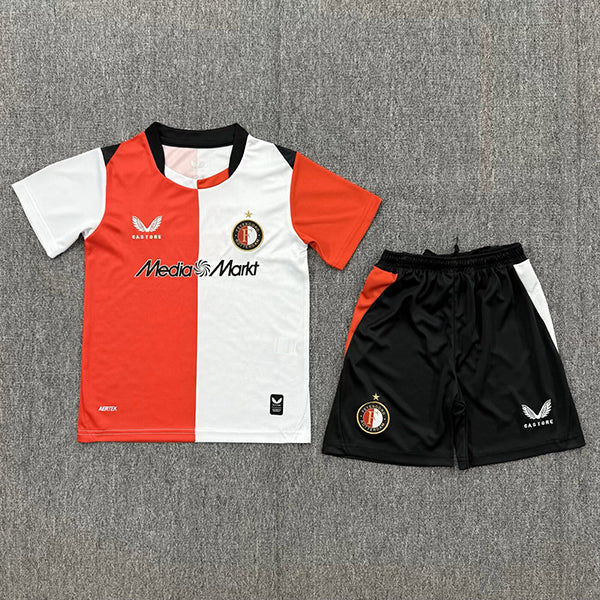 Feyenoord 26/27 Red/White/Black Home Kids Jersey Set