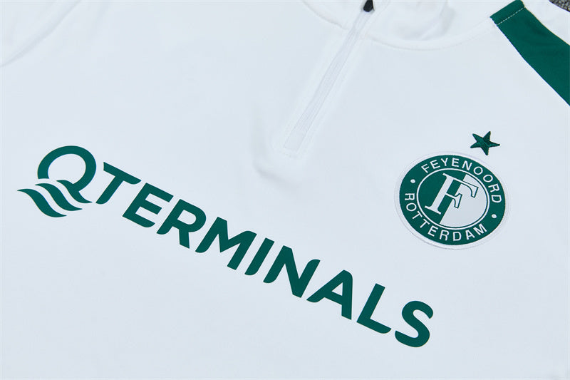 Feyenoord 26/27 White/Green/Black Training Tracksuit Set