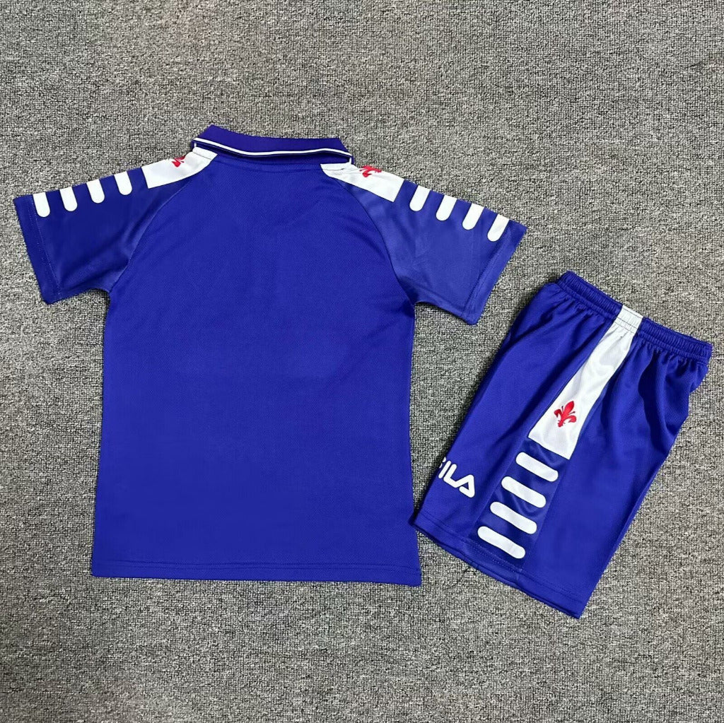Fiorentina 1998/99 Vintage Retro Blue Home Kids Jersey Set