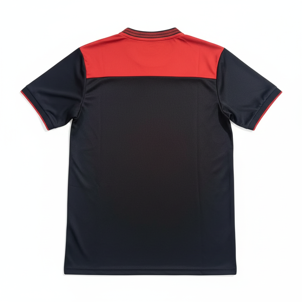 Flamengo 26/27 Black/Dark Gray Striped/Red Trim Jersey