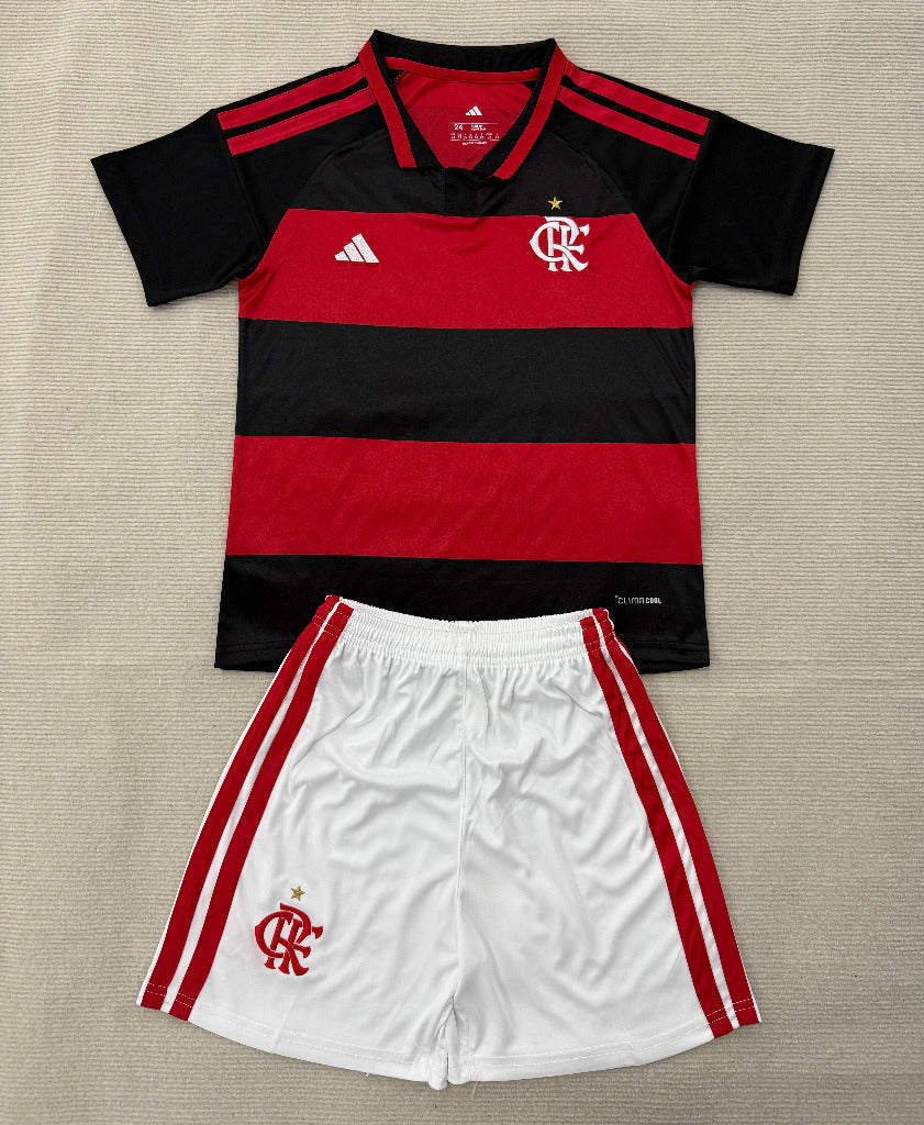 Flamengo 26/27 Black/Red Home Kids Jersey Set