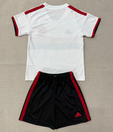 Flamengo 26/27 White/Black/Red Chest Stripe Away Kids Jersey Set