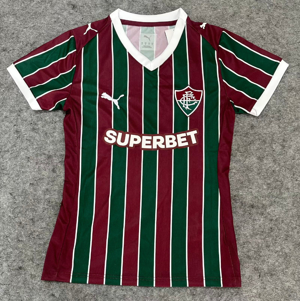 Fluminense 26/27 Green/Red Stripes Home Woman Jersey