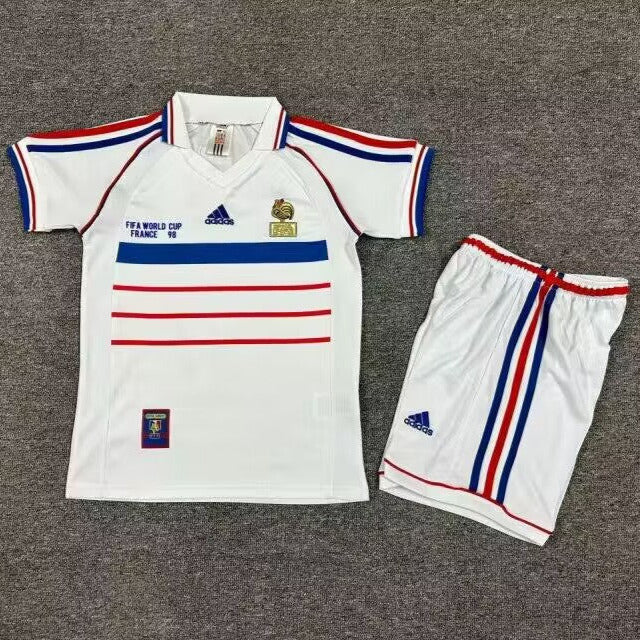 France 1998 Vintage Retro Away Kids Jersey Set