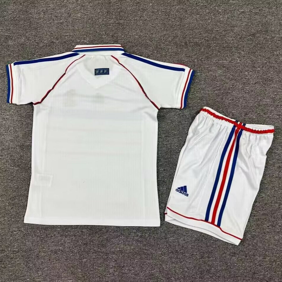 France 1998 Vintage Retro Away Kids Jersey Set