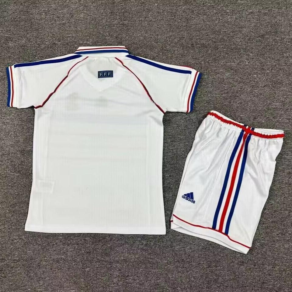 France 1998 Vintage Retro Away Kids Jersey Set