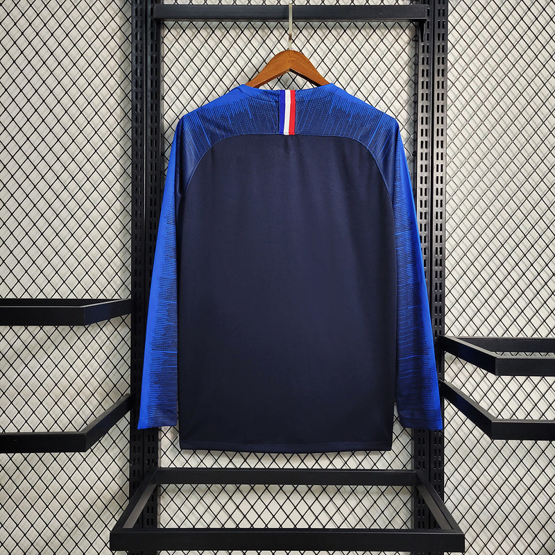 France 2018 Retro Version World Cup Home Long Sleeve Jersey