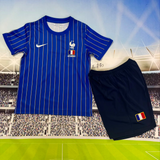 France 2026 Blue Pinstripe Training Kids Jersey Set