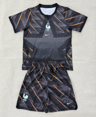 France 26/27 World Cup Black/Medium Ash Goalkeeper Kids Jersey Set