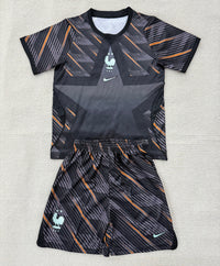 France 26/27 World Cup Black/Medium Ash Goalkeeper Kids Jersey Set
