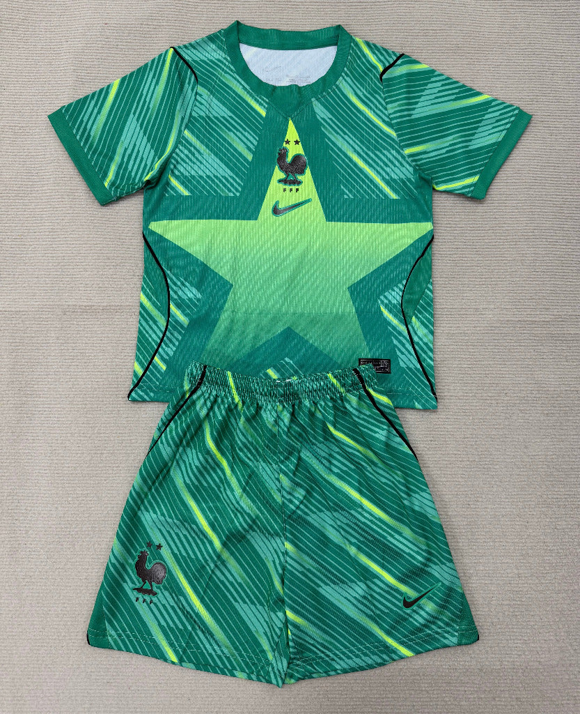 France 26/27 World Cup Green Goalkeeper Kids Jersey Set
