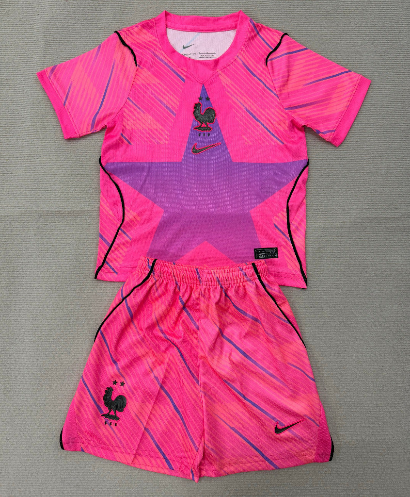 France 26/27 World Cup Hyper Pink Goalkeeper Kids Jersey Set