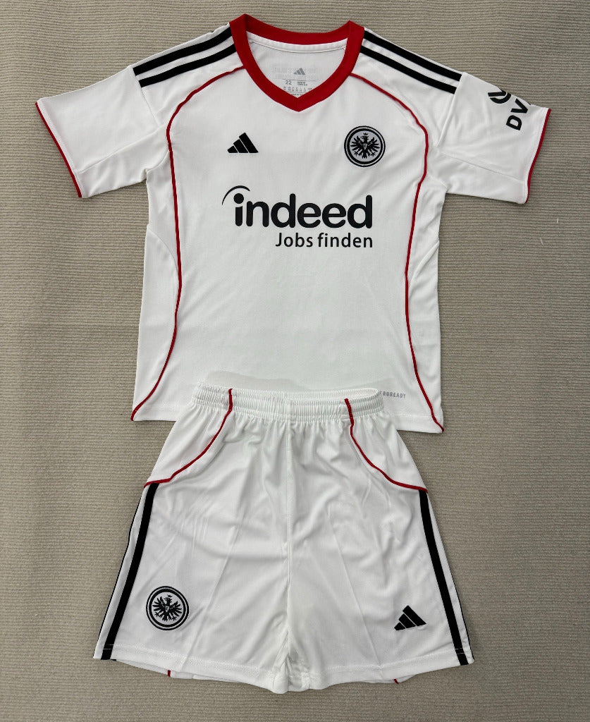 Frankfurt 25/26 White/Red/Black Away Kids Jersey Set