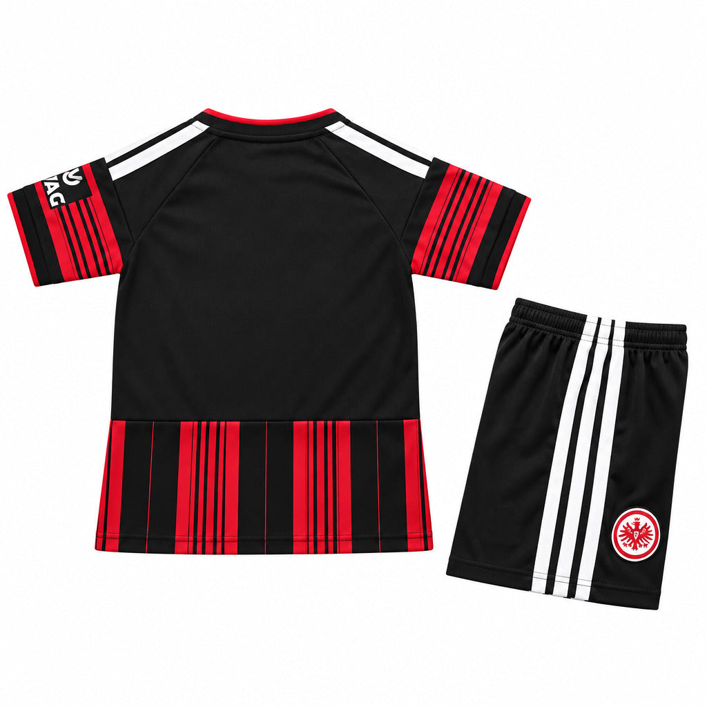 Frankfurt 26/27 Red/Black Stripes Home Kids Jersey Set