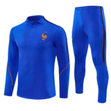 French 26/27 Royal Blue with Red Trim Training Tracksuit Set