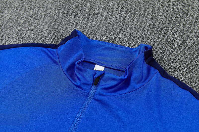 French 26/27 Royal Blue with Red Trim Training Tracksuit Set