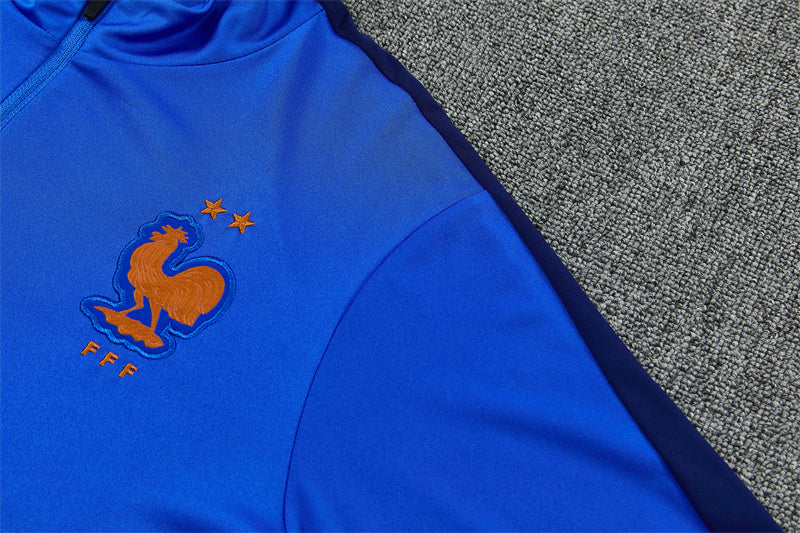 French 26/27 Royal Blue with Red Trim Training Tracksuit Set
