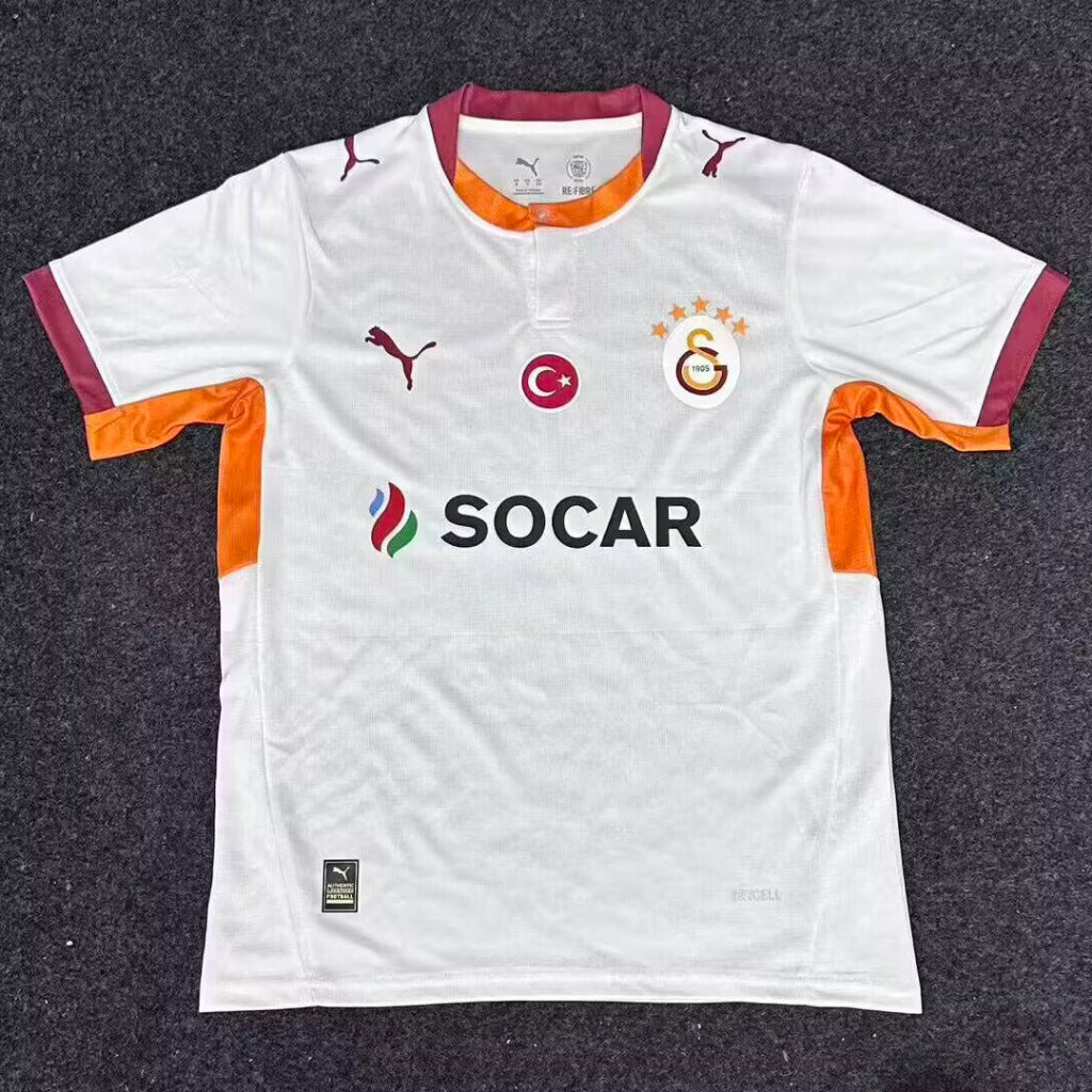 Galatasaray 26/27 White/Orange Side/Red Trim Away Jersey