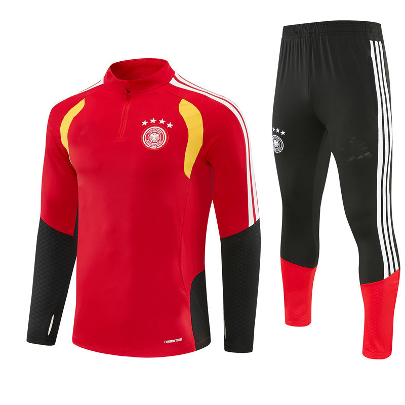 German 26/27 Red/Black/White Stripes Training Tracksuit Set