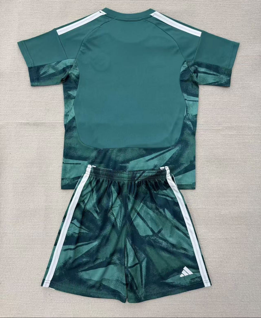 Germany 26/27 Green/White Stripes Home Goalkeeper Kids Jersey Set