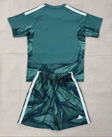 Germany 26/27 Green/White Stripes Home Goalkeeper Kids Jersey Set