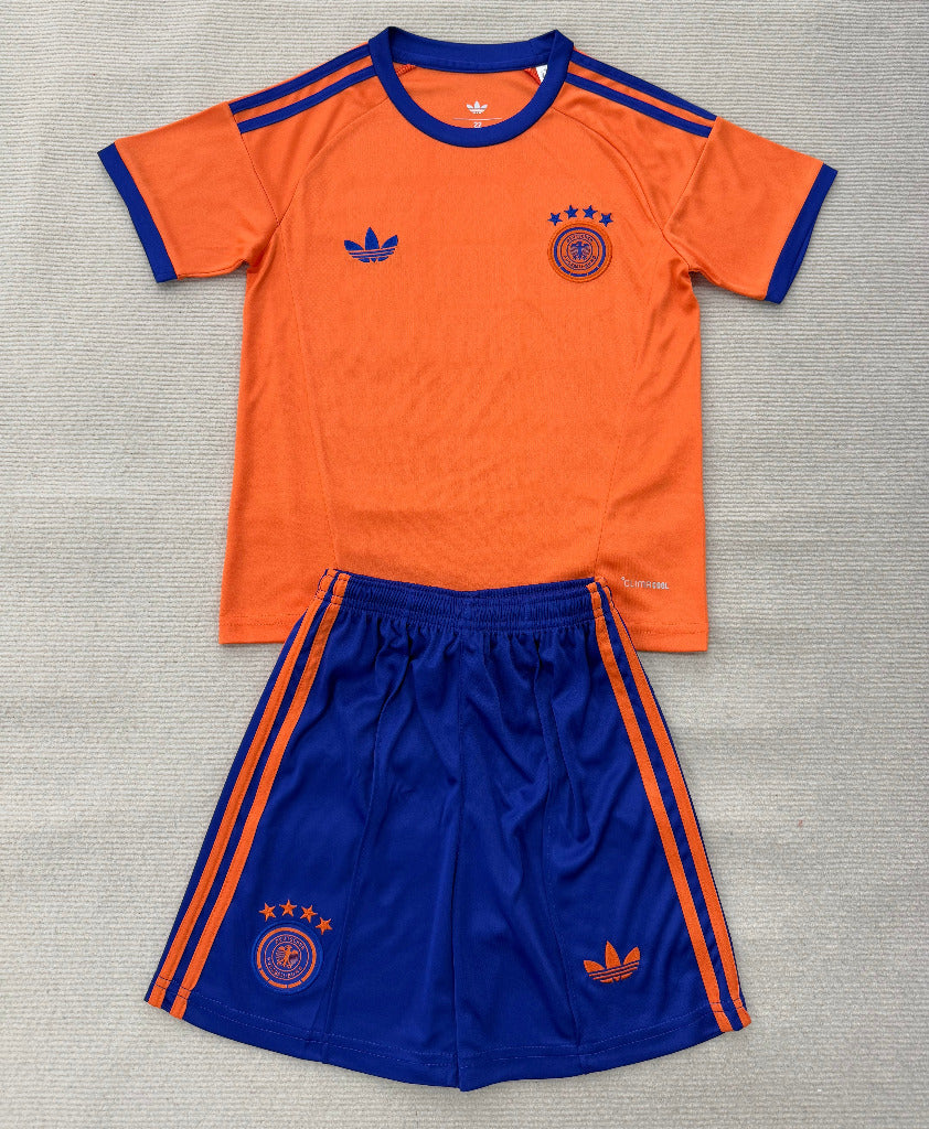 Germany 26/27 Orange/Blue Trim Goalkeeper Kids Jersey Set