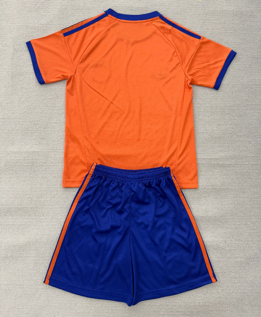 Germany 26/27 Orange/Blue Trim Goalkeeper Kids Jersey Set