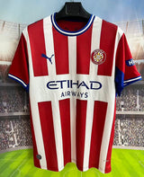 Gerona 26/27 White/Red Stripes Home Jersey