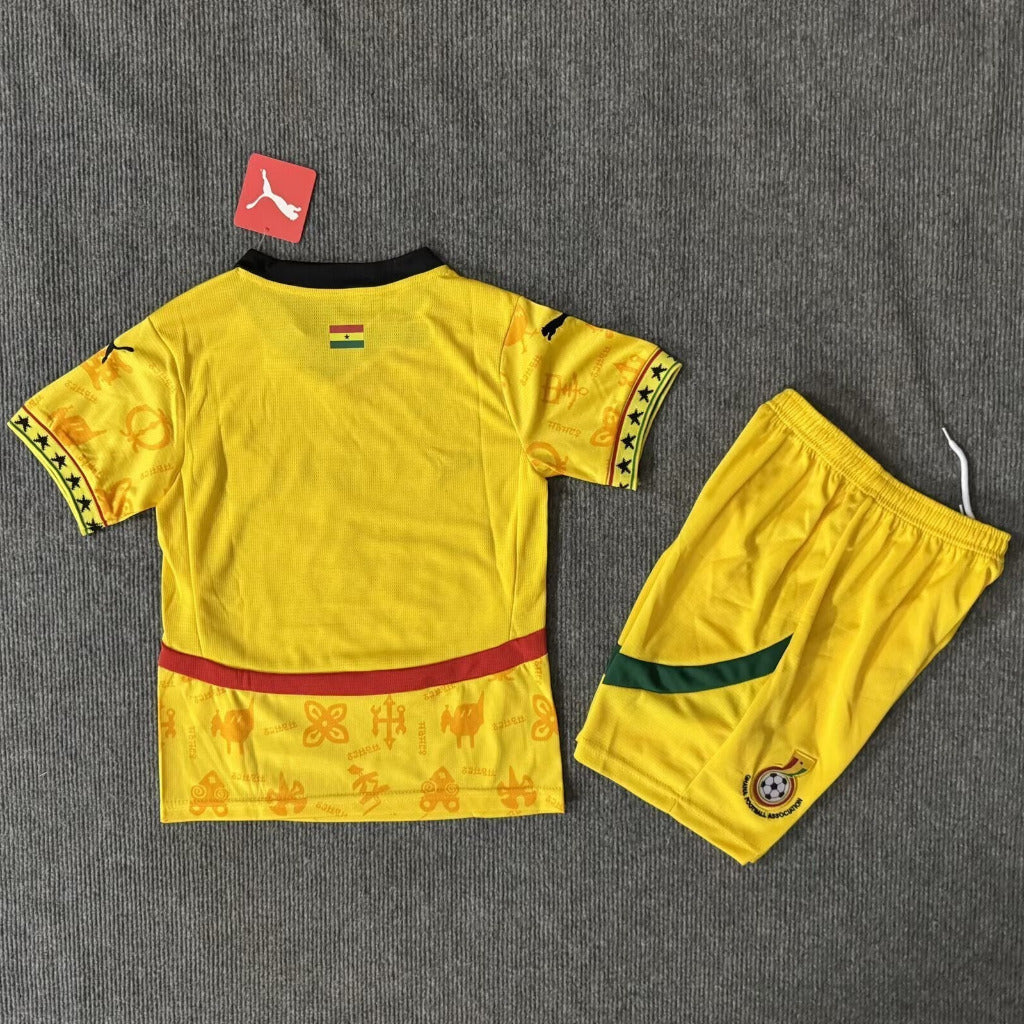 Ghana 25/26 Yellow/Black Away kids Jersey Set