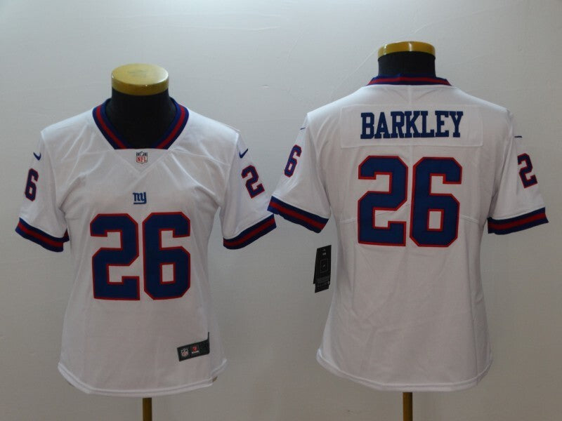 Giants 2021/22 Barkley #26 White/Navy Women NFL Jersey
