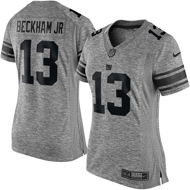 Giants 2021/22 Beckham JR #13 Gray/Black Women NFL Jersey