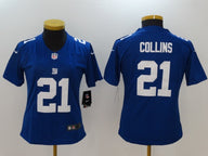 Giants 2021/22 Collins #21 Royal Blue/White Women NFL Jersey