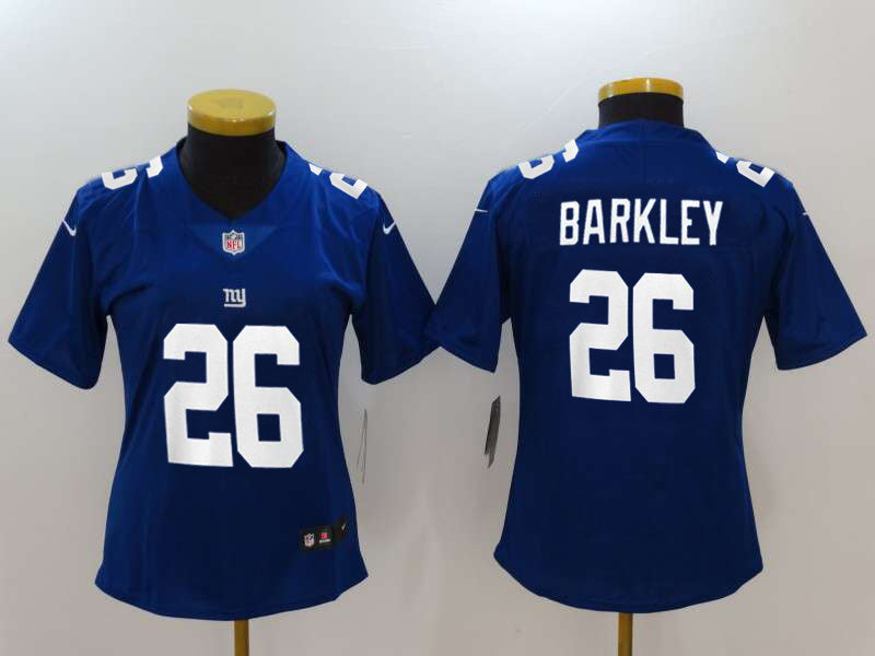 Giants 2022/23 Barkley #26 Royal Blue/White Women NFL Jersey