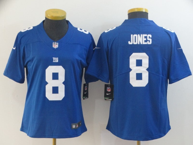 Giants 2022/23 Jones #8 Royal Blue/White Women NFL Jersey