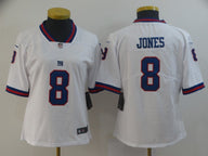 Giants 2022/23 Jones #8 White/Navy Women NFL Jersey