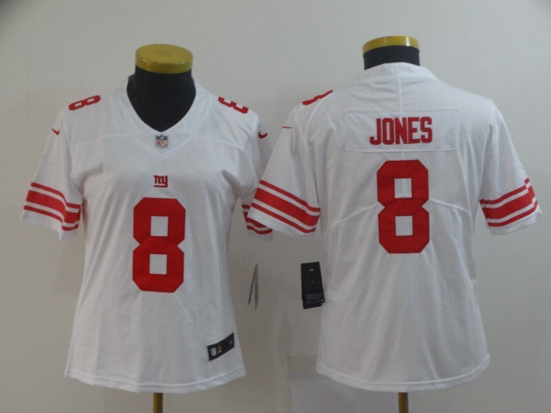 Giants 2022/23 Jones #8 White/Red Women NFL Jersey