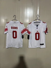 Giants 25/26 Burns #0 White/Red Game Kids Jersey