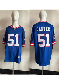 Giants 25/26 Carter #51 Royal Blue/Red Game NFL Jersey