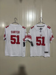 Giants 25/26 Carter #51 White/Red Game Kids Jersey