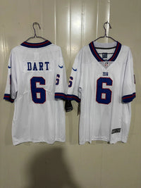 Giants 25/26 Dart #6 White/Navy Game NFL Jersey