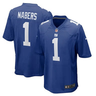 Giants 25/26 Nabers #1 Blue Game NFL Jersey