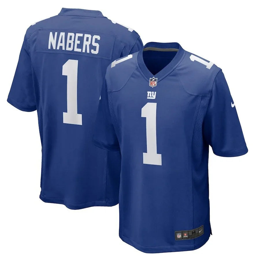 Giants 25/26 Nabers #1 Blue Game NFL Jersey
