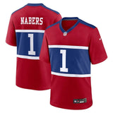 Giants 25/26 Nabers #1 Red/Blue Game NFL Jersey